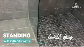 AURYS - Walk-in shower STANDING installation - Invisible fixing