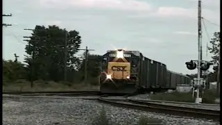 Single CSX SD40 at Greenwich, OH 1999 (On new connecting track)