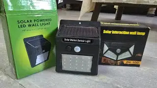 Solar Powered Led Wall Light Review Unboxing Motion Sensor Wireless Waterproof Night Lighting PIR
