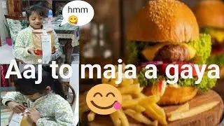 Vlog-3 Aaj to maza aa gaya 🤩 #viralvideo burger lover #shorts #trending #family #RadhikaAvnivlog