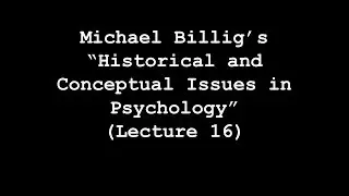 The Billig Lectures (Lecture 16)