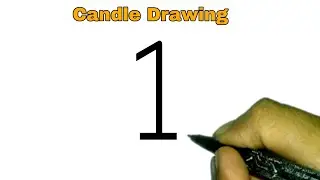 1 Number Candle Drawing Easy|| 1 Number Candle Drawing Ideas ||1 Number Candle Drawing With Colour