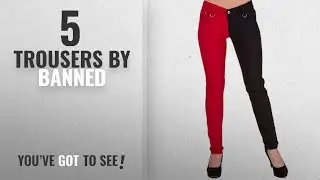 Top 10 Banned Trousers [2018]: Banned Apparel Women's Split Leg Emo Punk Skinny Pants Trousers