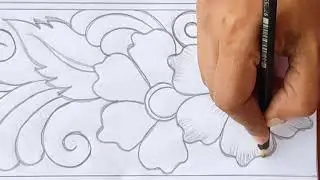 So beautiful 2 different nakshi kantha border line design drawing for hand embroidery very easily