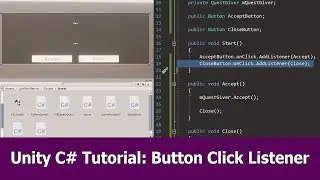 Unity Button Click Events Listener : C# Tutorial