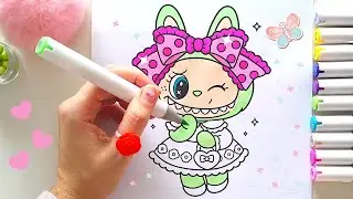Labubu Coloring ASMR 🎀✨ | Satisfying Cute Character Art