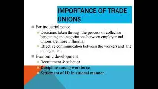 MA Economics - 2nd Sem - Labour Economics. UNIT 3-TRADE UNION MOVEMENT