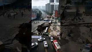 Viral Video of China's Massive Sinkhole shocks the World #China #Xijinping #News