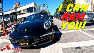 ANGRY PORSCHE DRIVER ROAD RAGES WITH CYCLIST