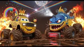 🦈 CATFISH CAR MIRROR! Mud King+Blaze vs MUD CLONES!