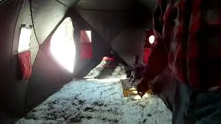Grand Mesa Colorado, Winter Camp in the snow, Eskimo Ice Fishing shelter, Hot tent with wood stove.
