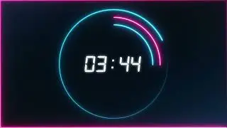 4K Neon Countdown 5 Minutes timer | Free Stock Video without Watermark or Copyright