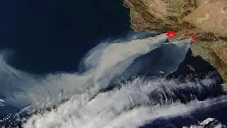 Thick smoke from California wildfires seen from space