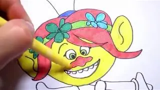 How to Draw and Color TROLLS POPPY Coloring Pages for Kids