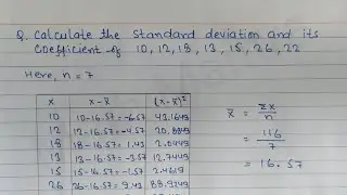 Learn How To Find Standard Deviation and it's Coefficient In Hindi