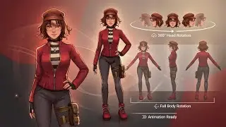 Premium 2D Character with 360&deg; Head & Body Rotation | Cartoon Animator 5 Ready