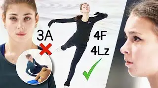 Анна приземляется на 4Lz 4F, Алена пытается на 3A (падает), тройной аксель Вакаба! - Практика IDF