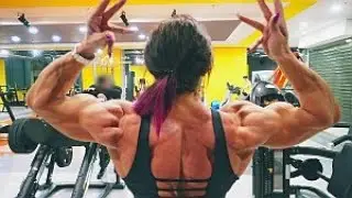 Vicky Moutopoulou training around her latest female bodybuilders contest
