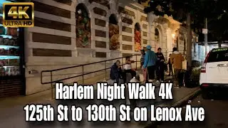 Harlem Night Walk 4K: 125th St to 130th St on Lenox Ave #nyc #hiphop #music #travel #tokyo #japan