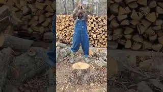 Splitting Silver Maple Round With Fiskars x27 Splitting Axe | How Many Strikes?