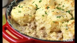 Sausage Gravy and Drop Biscuits Skillet