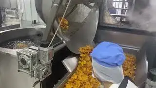 Industrial Deep Fryer Sweet Potato Chips#Food machine #SweetPotatoProcessing #FactoryFriedSnacks