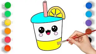 How to Draw a Cute Lemonade | Super Easy Step-by-Step Tutorial | How to Draw a Kawaii Lemonade Cup 🍋