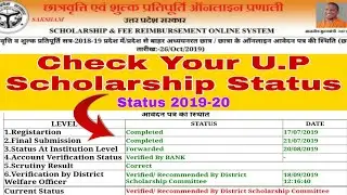 UP scholarship Status 2019-20 |Scholarship status 2019| UP scholarship status kese dekhe
