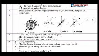 PLUS ONE CHEMISTRY CHRISTMAS EXAM ANSWER KEY