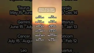 🌞 Sidereal astrology sun sign dates🌟♋♐♒ #SiderealAstrology #ZodiacDates #AstrologyTalk