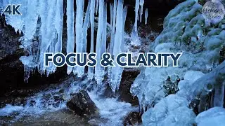 ICY RIVER FLOW ❄️ Crisp Winter Stream Sounds for Focus & Clarity | Nature White Noise [4K]