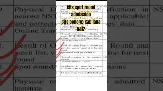 |cits spot round admission| cits final admission|start of session 2025-26