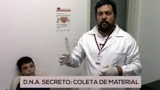 Exame DNA secreto - colhendo saliva