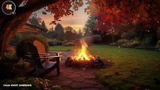 🍁 Cozy Autumn Fire Pit | Relaxing Sounds for Deep Sleep & Stress Relief (4K)