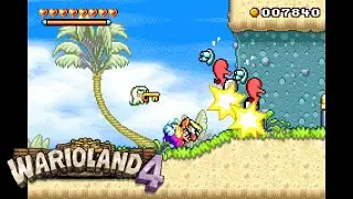 Wario Land 4 - Palm Tree Paradise (Hard/Gold Crown)