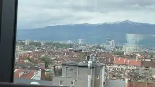 Beautiful View of Sofia from Sense hotel rooftop and bar restaurant in center Sofia Bulgaria