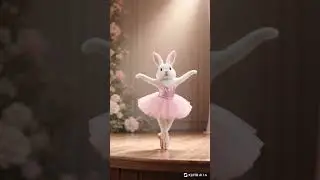 Ballerina Bunny Doing Ballet | Cute AI Animal Dance #bunnydance #animaldance #animalshorts