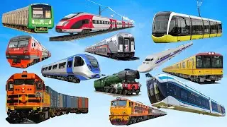TRAINS Name Sounds | Learning Types of Trains - Railway Vehicles - Trains and Subways