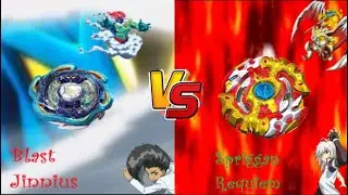 【B-89 Blast Jinnius VS B-100 Spriggan Requiem】/ Joshua Burns VS Shu Kurenai/ Beyblade Burst God