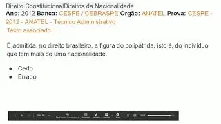 787- DIREITO CONSTITUCIONAL Prova: CESPE - 2012 - ANATEL - T&eacute;cnico Administrativo- #quest&atilde;o42