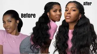 SUPER EASY KINKY STRAIGHT VPART WIG INSTALL! | JUNODA