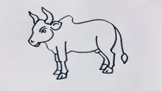 Рисунок быка легко/Рисунок быка шаг за шагом/Рисунок быка @ChalkDrawing