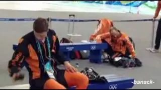 Sven Kramer - Direct reaction; insults his coach Vancouver 2010