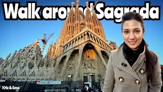 Sagrada Familia Walk & Facts | Exploring All Sides + Barcelona Streets! #travel