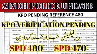 District Central KPO Verification Pending. Sindh Police | SPD 480 |