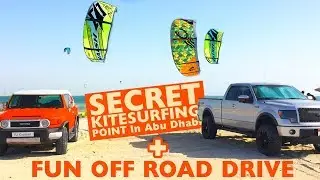 SECRET KITE SURFING POINT IN ABU DHABI // FUN OFF ROAD DRIVE