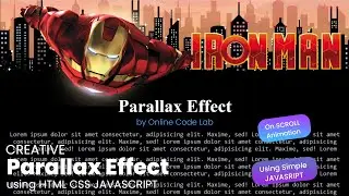 Creative Parallax Effect Using HTML CSS JAVASCRIPT || Scroll Animation using Javascript