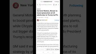 General Motors, Nissan to boost production at US plants due to Trump tariffs