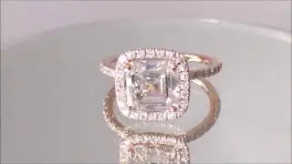 2.88 ctw Asscher Cut Diamond Engagement Ring - BigDiamondsUSA