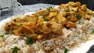 روز بالشعيرية مع صلصة صدر الدجاج المتبل وصفة خفيفة وبنينة
